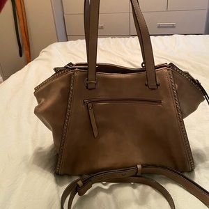 Taupe studded purse with black wallet